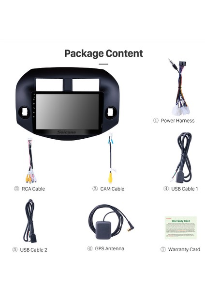 Toyota Rav4 2007-2012 Multimedya Navigasyon Usb Kamera Carplayer 6 Ram