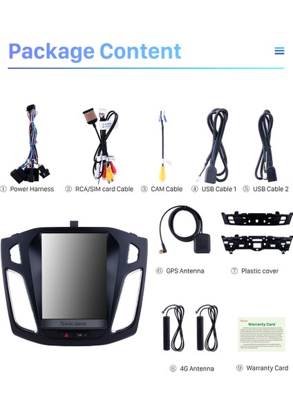 Ford Focus 3-4 Tesla 2015-2018 Multimedya Navigasyon Usb Kamera Carplayer fırsatları