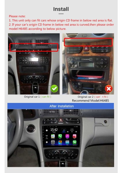 Mercedes Benz C Clk 2002-2004 Multimedya Navigasyon Usb Kamera Carplayer