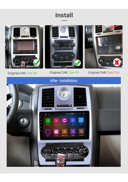 Chrysler C300 2005-2007 Multimedya Navigasyon Usb Kamera Carplayer 4 Ram