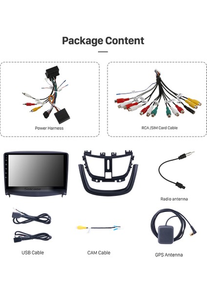 Peugeot 207 2006-2010 Multimedya Navigasyon Usb Kamera Carplayer 4 Ram