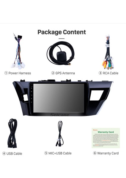 Toyota Corolla 2014 Multimedya Navigasyon Usb Kamera Carplayer 4 Ram
