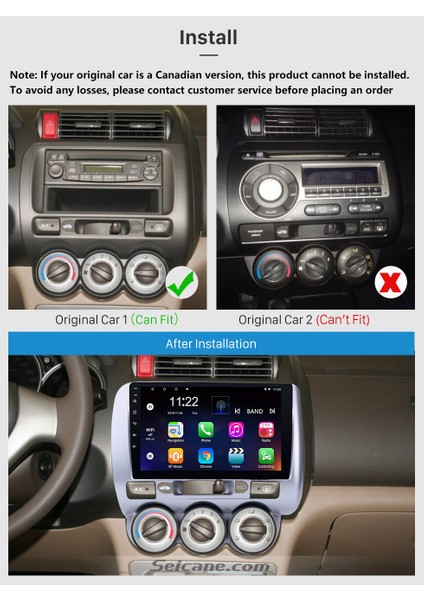 Honda Jazz/Cıty 2002-2007 Multimedya Navigasyon Usb Kamera Carplayer 6 Ram fırsatları