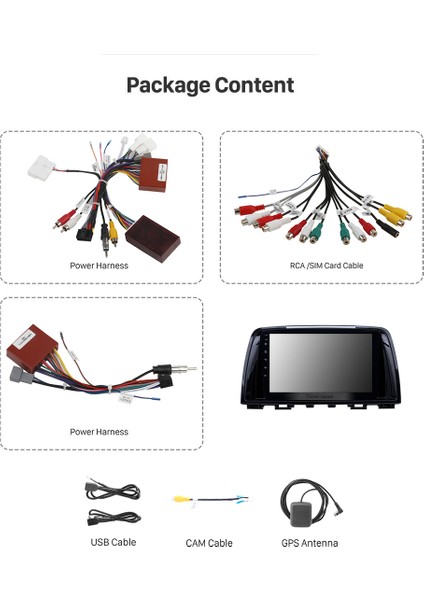 Mazda 6 2012-2017 Multimedya Navigasyon Usb Kamera Carplayer 6 Ram