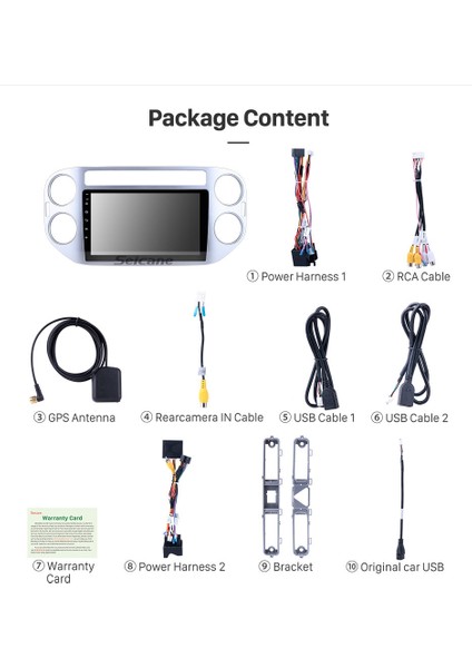 Vw Tıguan 2010+ Multimedya Navigasyon Usb Kamera Carplayer 6 Ram