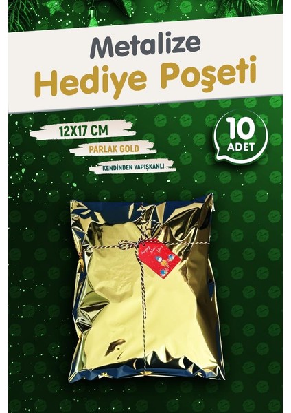 Yapışkanlı Metalize Hediye Paketi Poşeti 12X17CM Gold 10 Adet Yeni Yıl Yılbaşı Hedyapışkanlı Metalize Hediye Paketi Poşeti 12X17CM Gold 10 Adet Yeni Yıl Yılbaşı Hediye Paketi Iye Paketi -T1086 fiyatları