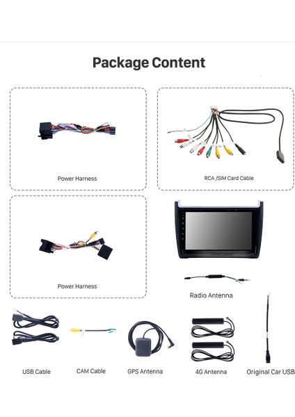 Vw Polo 2012+ Multimedya Navigasyon Usb Kamera Carplayer