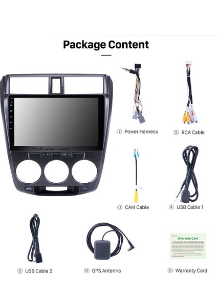 Honda Cıty M/C 2006-2016 Multimedya Navigasyon Usb Kamera Carplayer 4 Ram