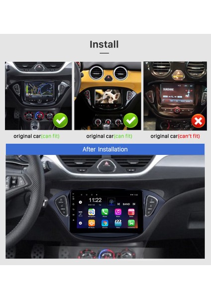 2013+ Opel Adam/2014+ Corsa 2013+ Multimedya Navigasyon Usb Kamera Carplayer 6 Ram