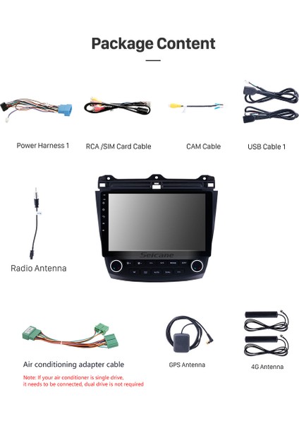 Honda Accord 2004+ Multimedya Navigasyon Usb Kamera Carplayer 4 Ram modelleri