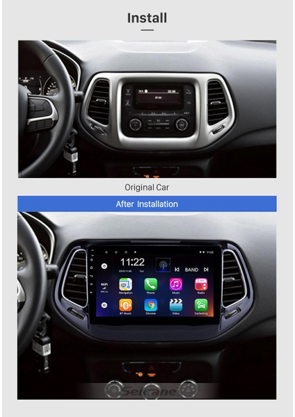 Jeep Compass 2017+ Multimedya Navigasyon Usb Kamera Carplayer 4 Ram