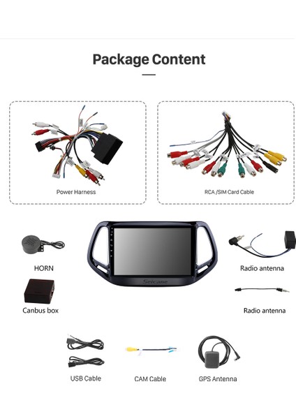 Jeep Compass 2017+ Multimedya Navigasyon Usb Kamera Carplayer 4 Ram