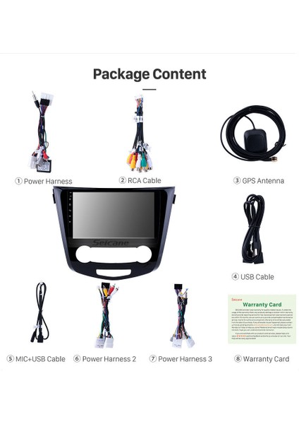 Nıssan Qashqaı Manual A/C 2014+ Multimedya Navigasyon Usb Kamera Carplayer 6 Ram