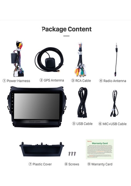 Hyundaı Santafe 2013-2016 Multimedya Navigasyon Usb Kamera Carplayer 6 Ram modelleri
