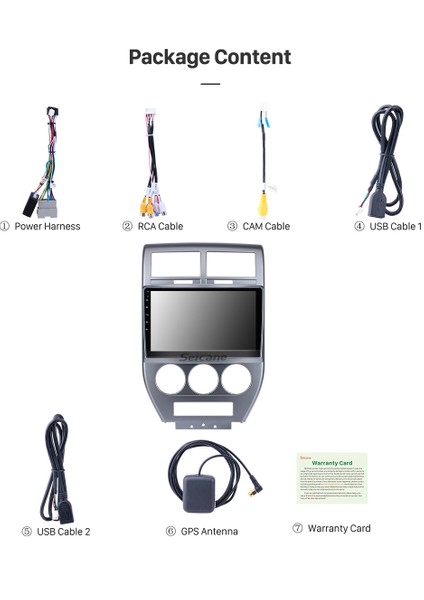 Jeep Compass 2007-2009 Multimedya Navigasyon Usb Kamera Carplayer 6 Ram modelleri