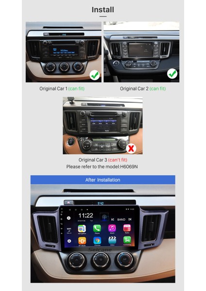 Toyota Rav4 2013+ Multimedya Navigasyon Usb Kamera Carplayer 4 Ram