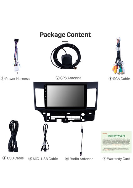 Mıtsubıshı Lancer 2010+ Multimedya Navigasyon Usb Kamera Carplayer 6 Ram