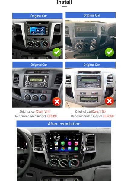 Toyota Hılux M/C 2008-2014 Multimedya Navigasyon Usb Kamera Carplayer 4 Ram