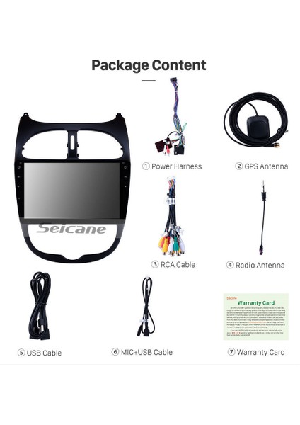 Peugeot 206 2002-2010 Multimedya Navigasyon Usb Kamera Carplayer 6 Ram modelleri