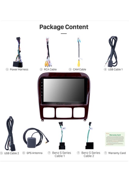 Mercedes S 2006+ Multimedya Navigasyon Usb Kamera Carplayer 4 Ram