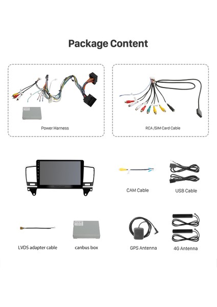 Mercedes ml 2012-2015 Multimedya Navigasyon USB Kamera Carplayer