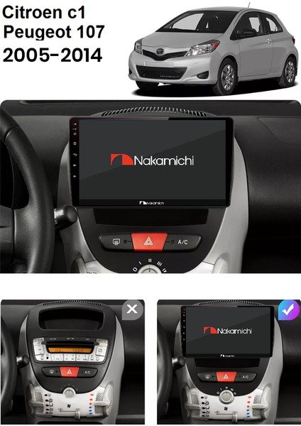 Cıtroen C1 2005-2014 Multimedya Navigasyon Usb Kamera Carplayer 4 Ram