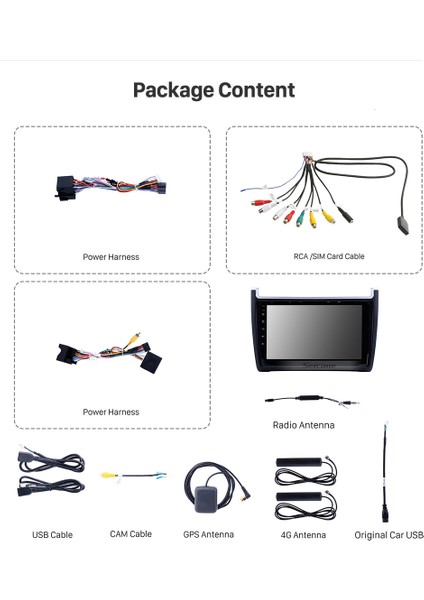 Vw Polo 2012+ Multimedya Navigasyon Usb Kamera Carplayer 4 Ram