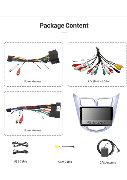 Hyundaı Accent Blue 2011-2016 Multimedya Navigasyon Usb Kamera Carplayer