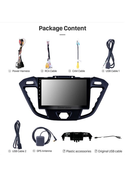 Ford Transit 2013-2019 Multimedya Navigasyon Usb Kamera Carplayer 4 Ram