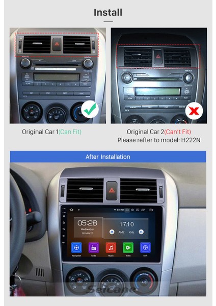 Toyota Corolla 2007-2012 Multimedya Navigasyon USB Kamera Carplayer 4 Ram