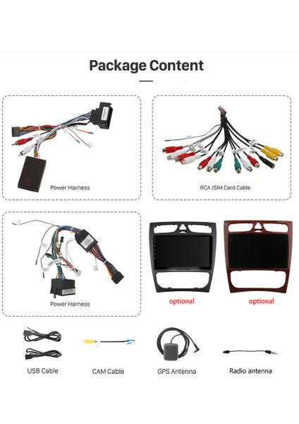 Mercedes Benz C Clk 2002-2004 Multimedya Navigasyon USB Kamera Carplayer modelleri