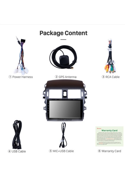 Toyota Corolla 2007-2012 Multimedya Navigasyon USB Kamera Carplayer 4 Ram