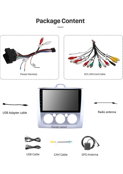 Ford Focus 2 Manuel 1999-2008 Multimedya Navigasyon Usb Kamera Carplayer 6 Ram