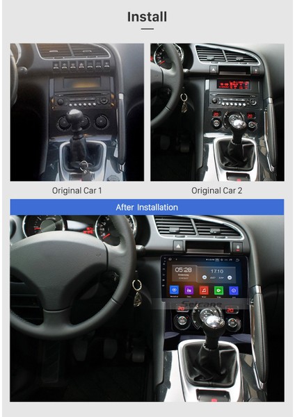 Peugeot 3008-5008 M/C 2013+ Multimedya Navigasyon Usb Kamera Carplayer 6 Ram