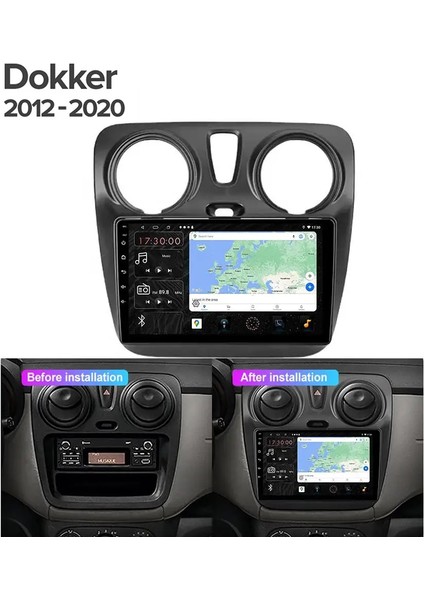 Dacıa Dokker 2012-2020 Multimedya Navigasyon Usb Kamera Carplayer 6 Ram modelleri
