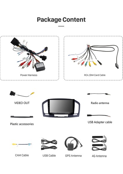 Opel Insıgnıa 2009-2012 Multimedya Navigasyon Usb Kamera Carplayer 4 Ram