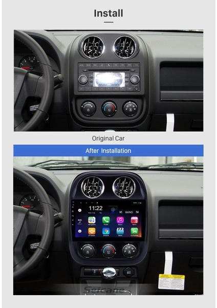 Jeep Compass 2010-2014 Multimedya Navigasyon USB Kamera Carplayer 6 Ram