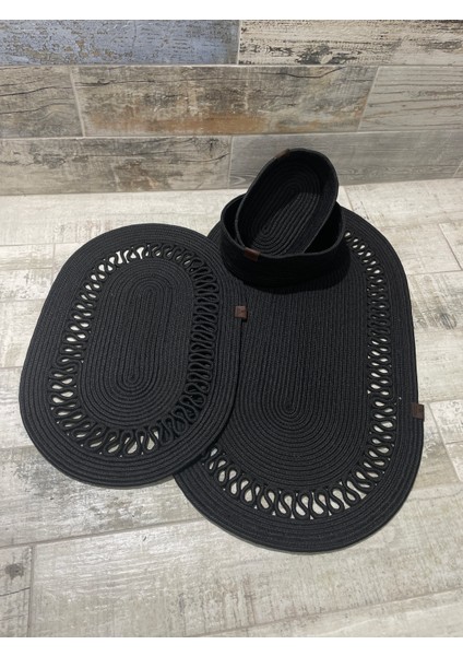 Doğal Jüt ve Hasır Banyo Paspası ile Sepet Takımı – Şık, Dayanıklı ve Dekoratif Banyo Aksesuar Seti