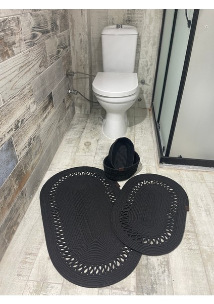 Doğal Jüt ve Hasır Banyo Paspası ile Sepet Takımı – Şık, Dayanıklı ve Dekoratif Banyo Aksesuar Seti modelleri