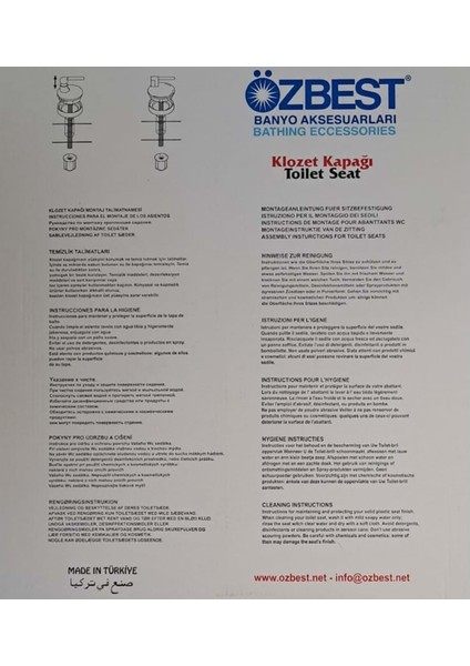 Özbest Ege Anatolia ( Akdeniz ) ( 36 x 43 cm ) Normal Kapanan Plastik Klozet Kapağı indirimleri