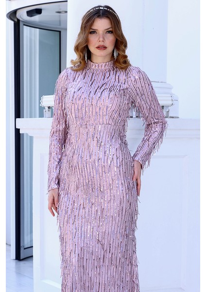 Tesettür Giyim Işıltı Pul Payet Glitter Kumaş Elbise Tesettür Abiye modelleri