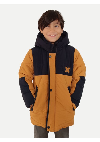 Hardal- Laci Su Geçirmez Parçalı Elyaflı Unisex Çocuk Mont