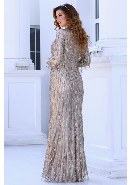 Tesettür Giyim Işıltı Pul Payet Glitter Kumaş Elbise Tesettür Abiye modelleri