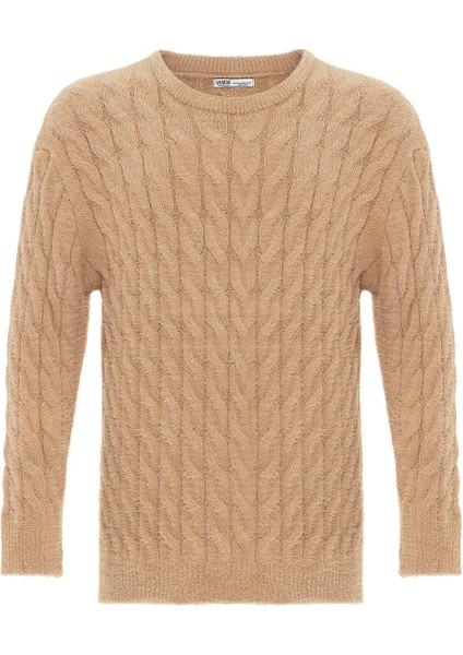 Oversıze Triko Kazak Bej