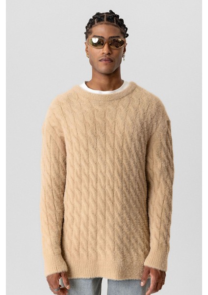 Oversıze Triko Kazak Bej fiyatları