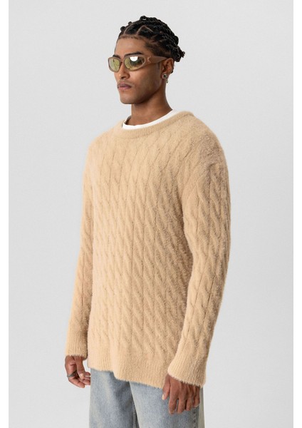 Oversıze Triko Kazak Bej modelleri