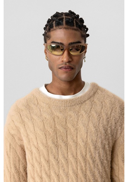 Oversıze Triko Kazak Bej fırsatları