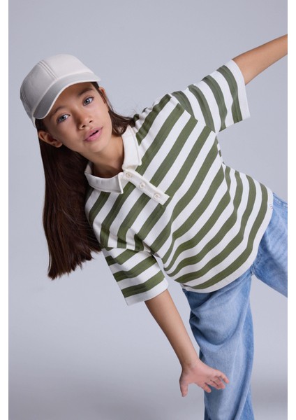 (Kids Girl) Çizgili Fitilli Polo fiyatları