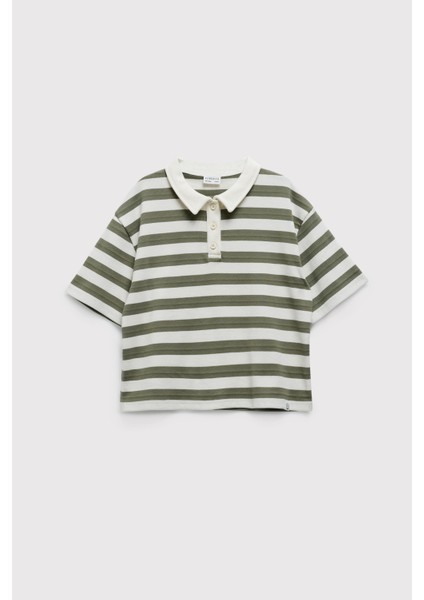 (Kids Girl) Çizgili Fitilli Polo modelleri