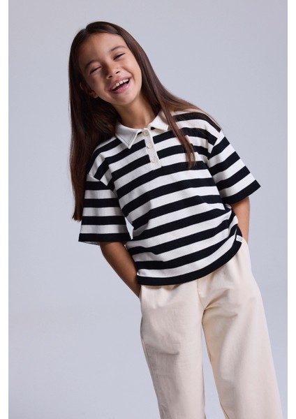 (Kids Girl) Çizgili Fitilli Polo fiyatları